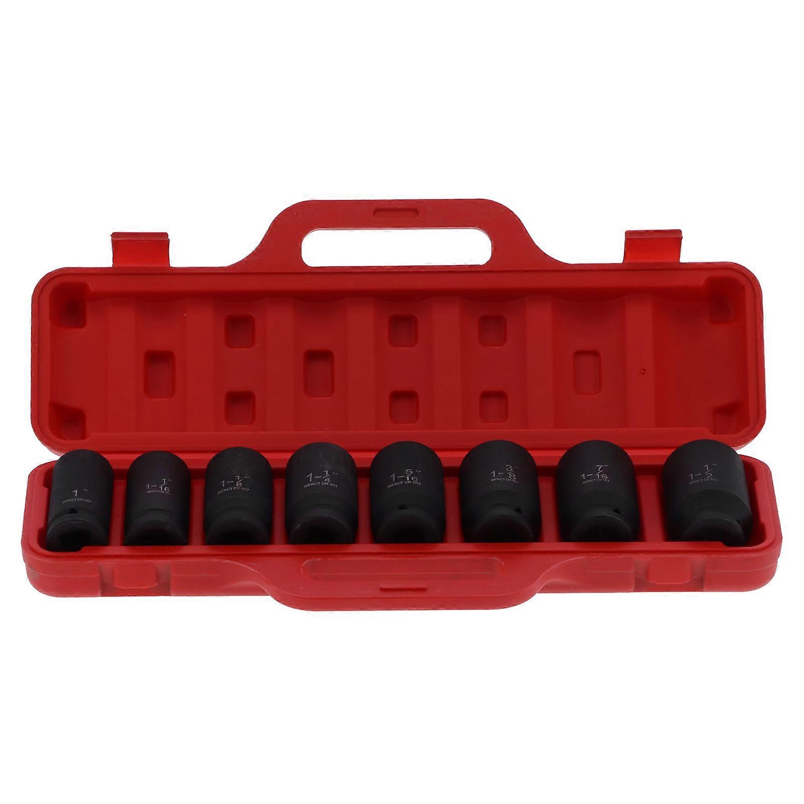 8PCS Socket Set HighTorque 6Point Impact Deep Chrome Vanadium Steel Automative Tool(British System ) E2U711