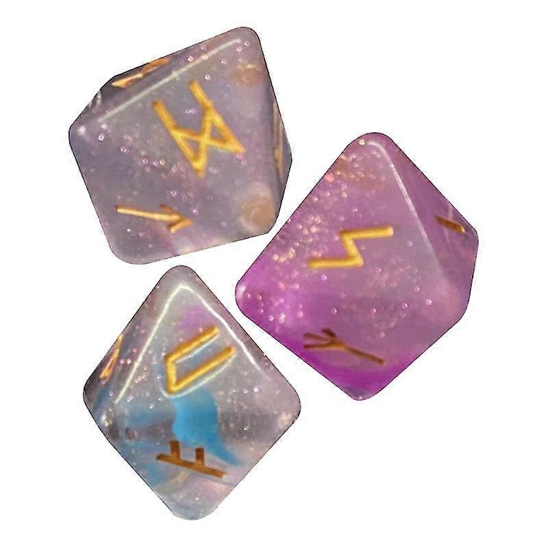 3 Pcs 8-Sided Rune Dices Resin Assorted Polyhedral Dices Set Resin Dices Set