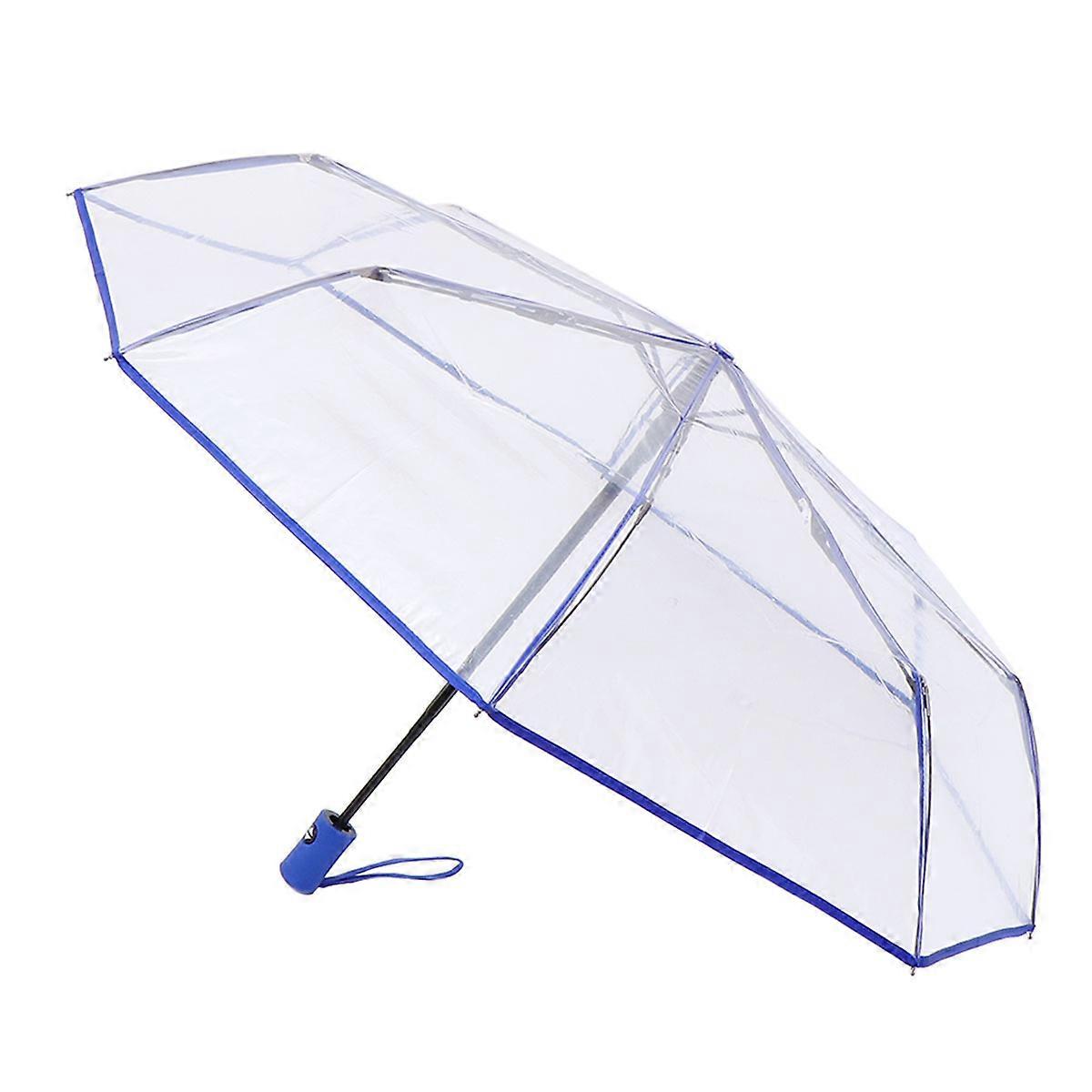 1pc Fully Automatic Triple Folding Transparent Umbrella Outdoor Umbrella