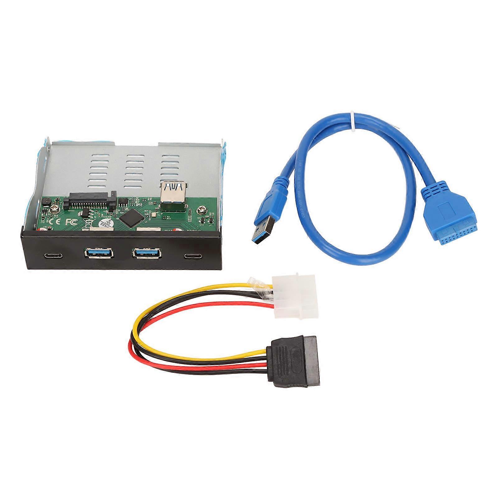 USB 3.1-hub på frontpanelet 3.25" 4 downstream-porte 1 uplink-port stationær pc Dockinghub på frontpanelet til kontoret