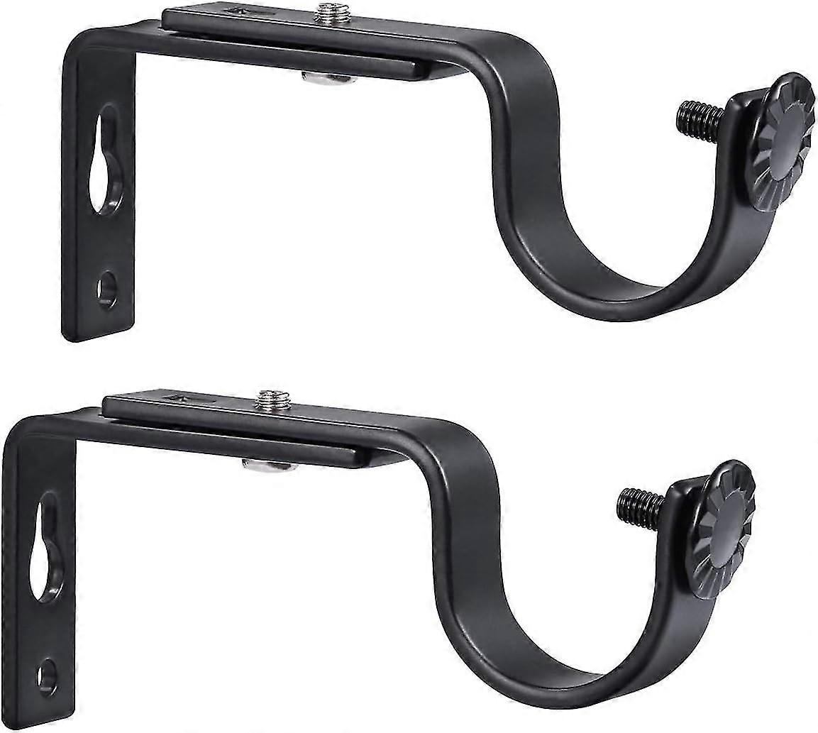Adjustable Curtain Rod Brackets 18-22mm Curtain Rod Bracket (Black) 2pcs