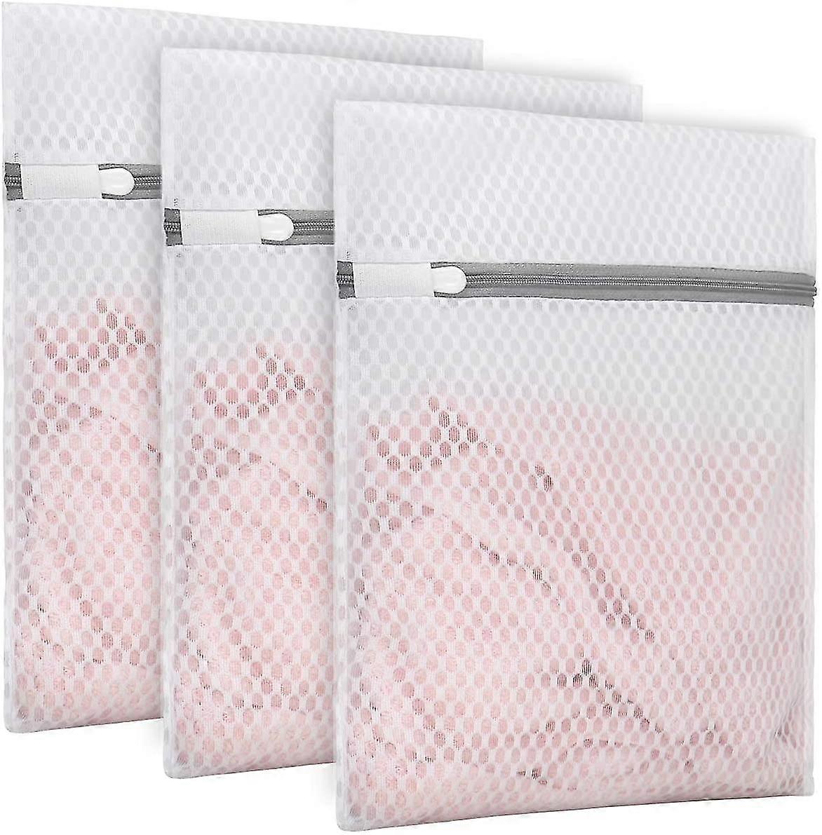 3pcs Durable Honeycomb Mesh Laundry Bags For Delicates