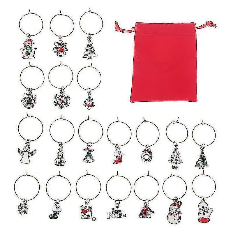 20pcs Χριστουγεννιάτικα κρασιά γυαλί δείκτες διακοπές ποτό γοητευτικά φυλαχτά για ποτήρια κρασιού
