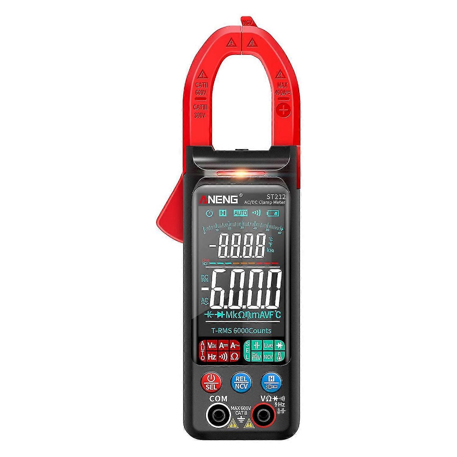 Aneng St212 Klämmätare Intelligent Digital Clamp Multimeter 6000 räknar Smart Ac &Dc Voltmeter 400a Ammeter Va Färgad Display Auto Range Clamp Type