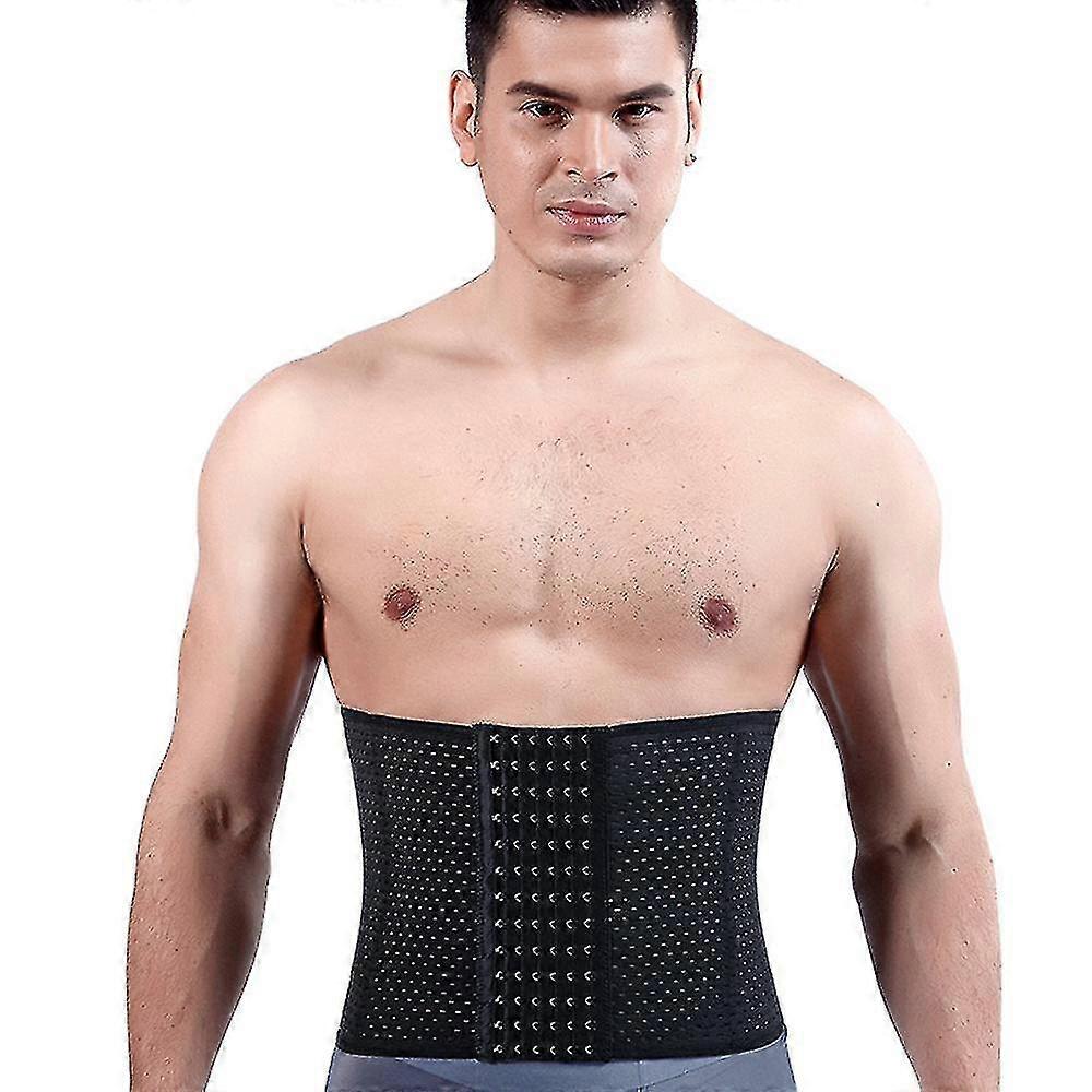 Men Waist Trainer Tummy Control Body Shaper Hook-and-eye Belt Belly Fat Burner Slim Corset Shapewear