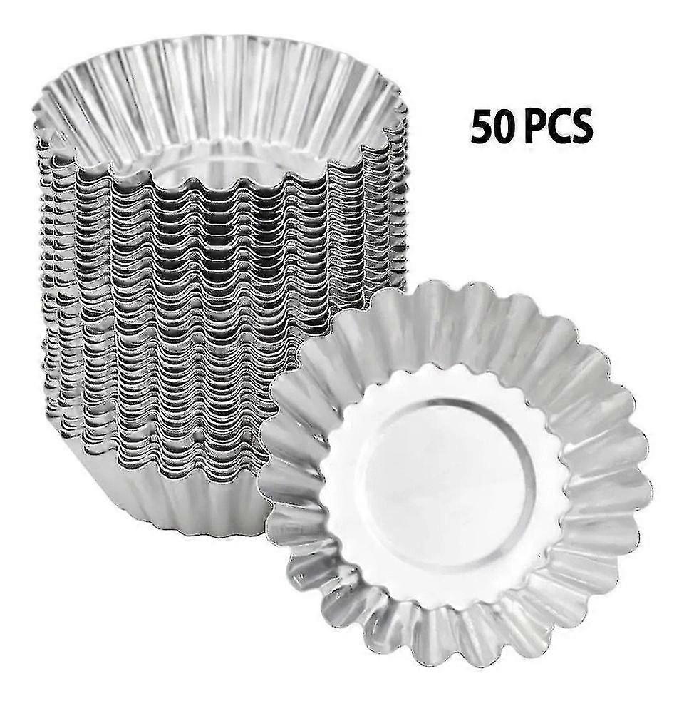 Genanvendelig aluminium Bagning Tartlet Formemini Æg Tærte Forme Krysantemum Kopper Små Tærte Pander Budding Skorpe Forme Til Bage ovn(50stk)