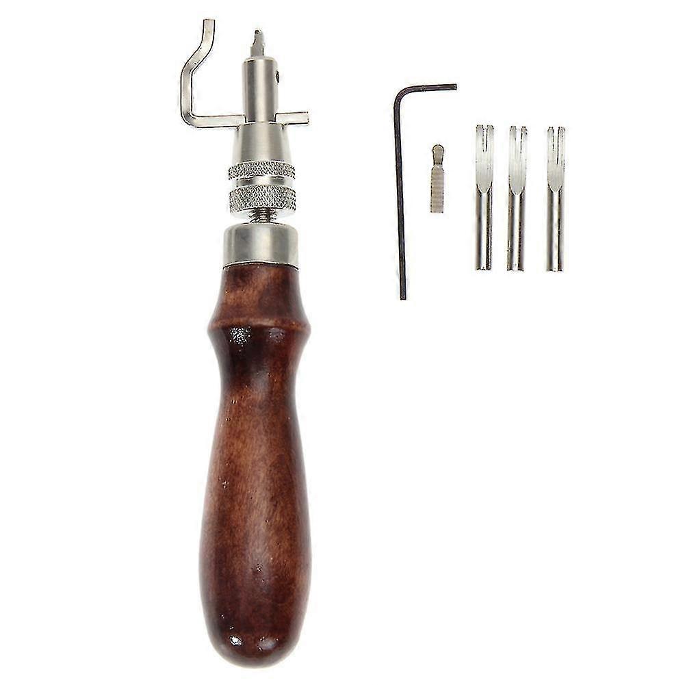 2024 5 In1 Pro Läder Hantverk Edge Press Kit Justerbara Lädervaror Proffs Sömnad Groover Vik Läderverktyg Läder Hantverksverktyg