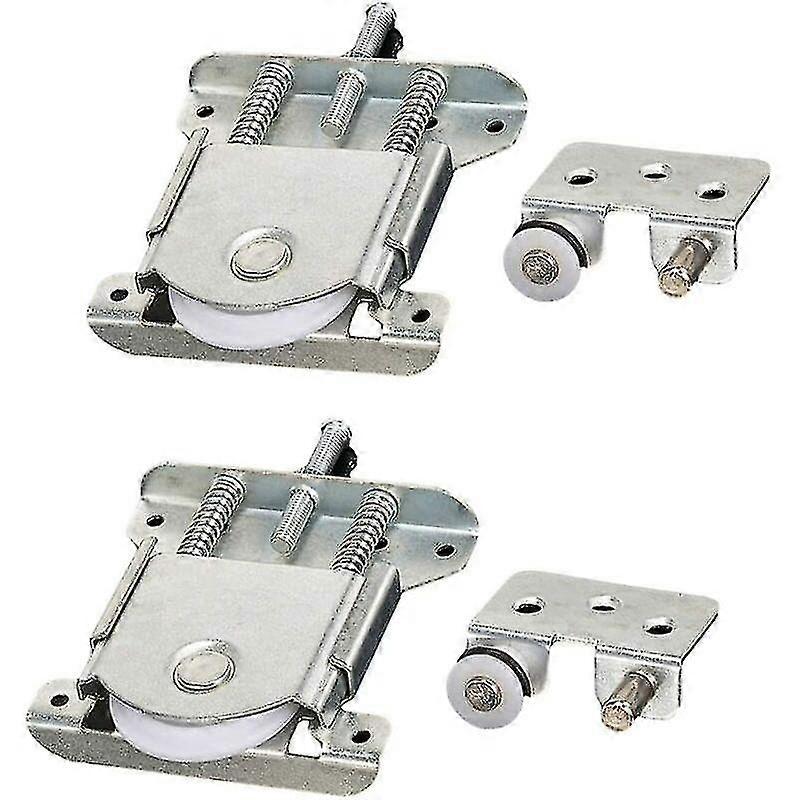 Set Of 2 Sliding Pieces For Wardrobe Door, Wheels, Wheels, Wheels, Rollers, Guides With Shock Absorber Pad, Load Capacity 20 Kg