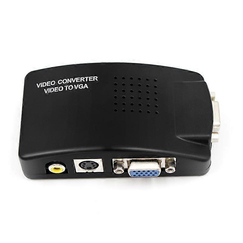 High Resolution Digital AV S video to VGA TV Signal Converter Adapter S-video to VGA Switch Conversion for PC Notebook