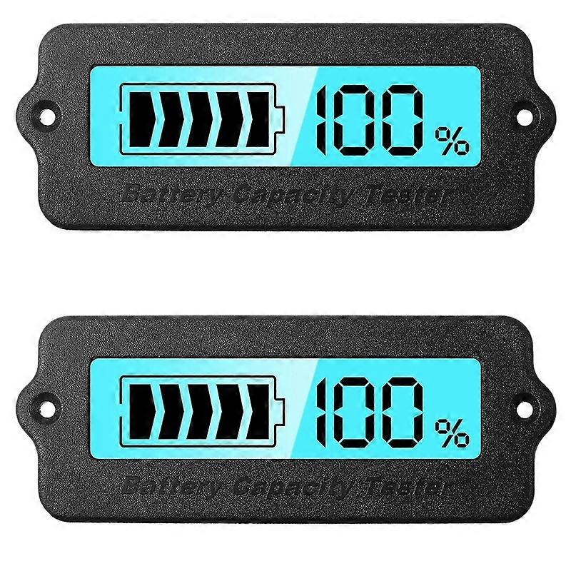 2 Pcs Battery Meter Blue Light Capacity Monitor DC 8-63V Digital Battery Indicator DC 12V 24V 36V 4