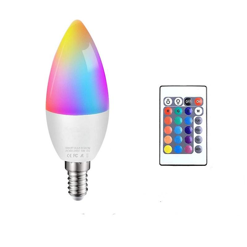 6000k LED RGB Lamp Spotlight Bulb 3-5w E12 E14 E26 E27 B22 Smart Light Bulbs Remote Control Light Bulbs