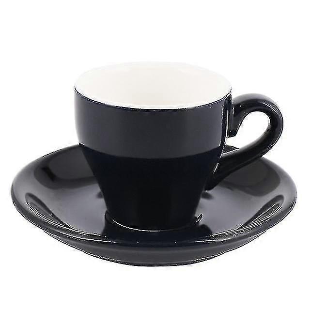 Macaron Espresso Black Italian Coffee Cup Dark Blue