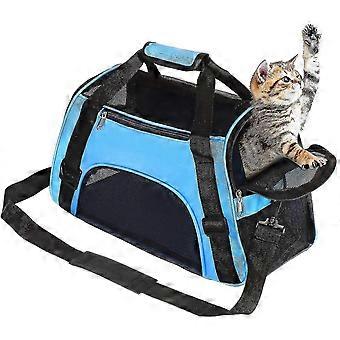 Cat Carrier Soft-sided Airline Approved Pet Carrier Bag,pet Travel Carrier For Cats,dogs Puppy Comfort Portable Foldable Pet Bag Blue