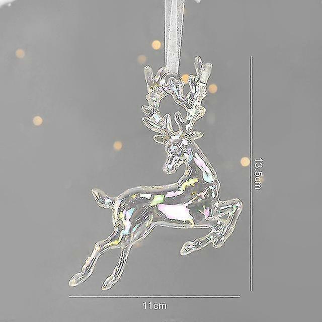 עץ אקרילי תלוי קישוטים אייל מלאך בובת פעמון תליון 2023 קישוט שמח לבית חג המולד ראש השנה 2024