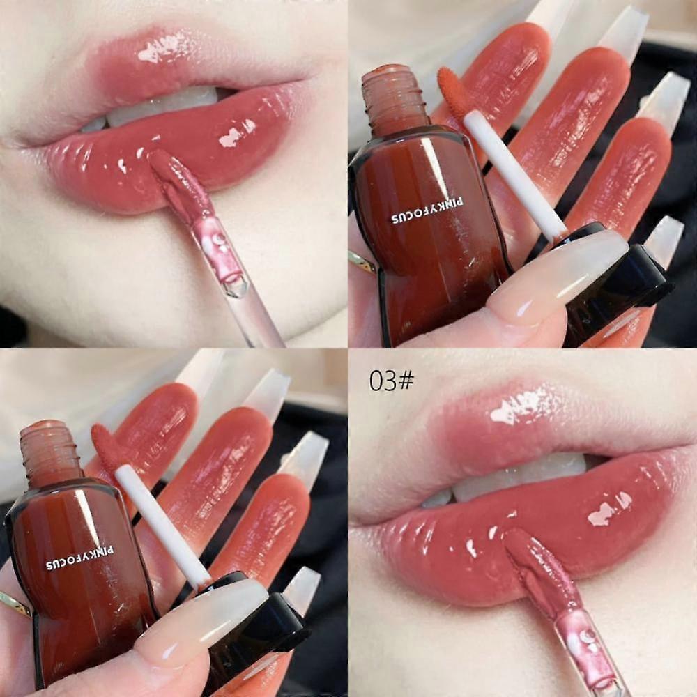 6 Colors Mirror Lip Glaze Long-lasting Hydration Non-stick Cup Does Not