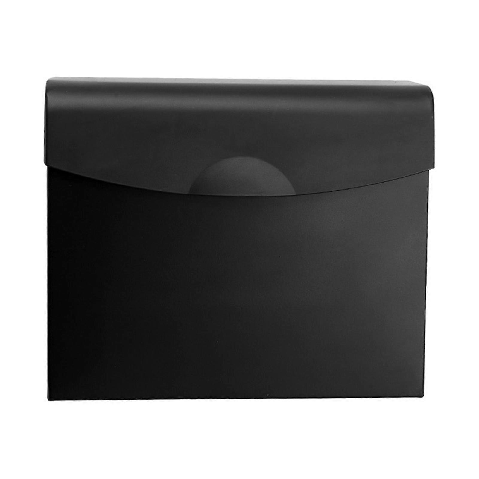 Tissue Box Wall-mounted Waterproof Dust-proof Punch Free Easy Access Storage Space Aluminum Flip Top Toilet Paper Holder Household Accessory