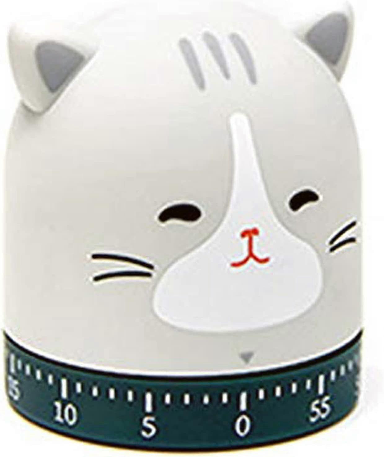 Mechanical Kitchen Timer, 60-minute Wind Up Dial 360 Rotating Kitten Countdown Timer