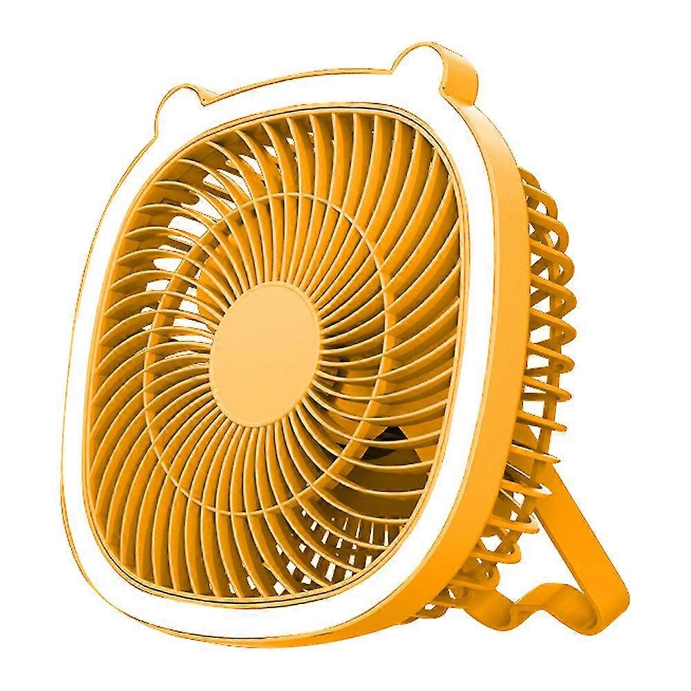 مروحة تخييم قابلة لإعادة الشحن مع فانوس LED - مروحة محمولة للخيمة الخارجية