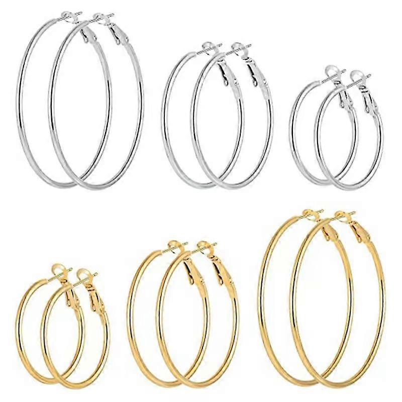 Silver & Gold Circle Endless Hoop Earrings