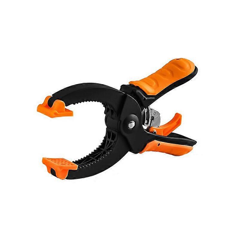 C-clamp strong large woodworking fixing clamp, ratchet clamp woodworking F clamp, (ratchet clamp soft rubber handle 6 inch medium)