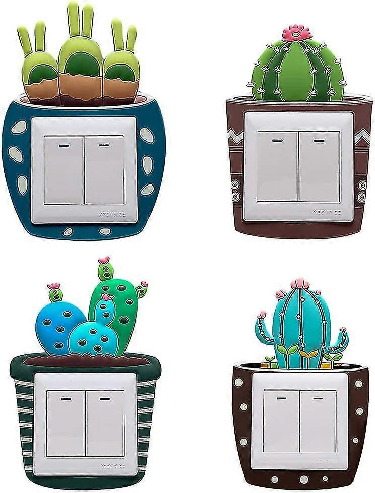 light switch wall sticker decals bedroom decorations - 4 pcs