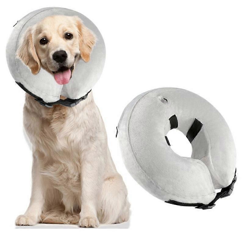 Inflatable Protective Collar for Dog Cone Collar,Soft Recovery Collar for Dog After Surgery,Suitable for Large/Medium/Small Pets,Light,Adjustable Donu