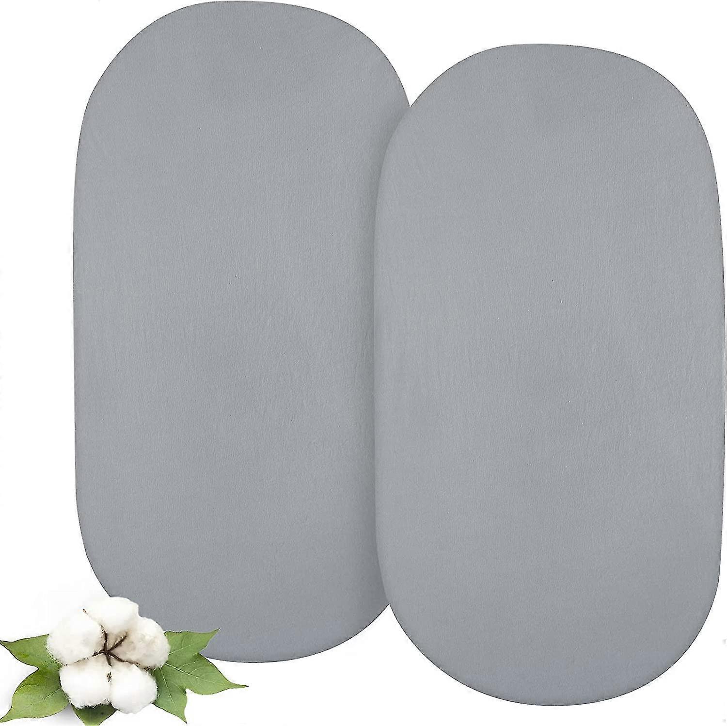 Bassinet Sheets Compatible with Graco Sense2Snooze Bassinet,100% Cotton, 2 Pack, Ultra Soft Bassinet Sheet for Baby, Grey
