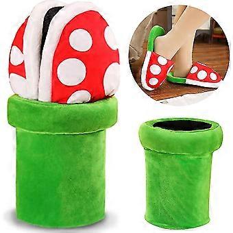 Piranha Plants Plush Funny Slippers Cute Super Mario Piranha Plants Slippers Shoes With Pipe Pot Holder Creative Gifts