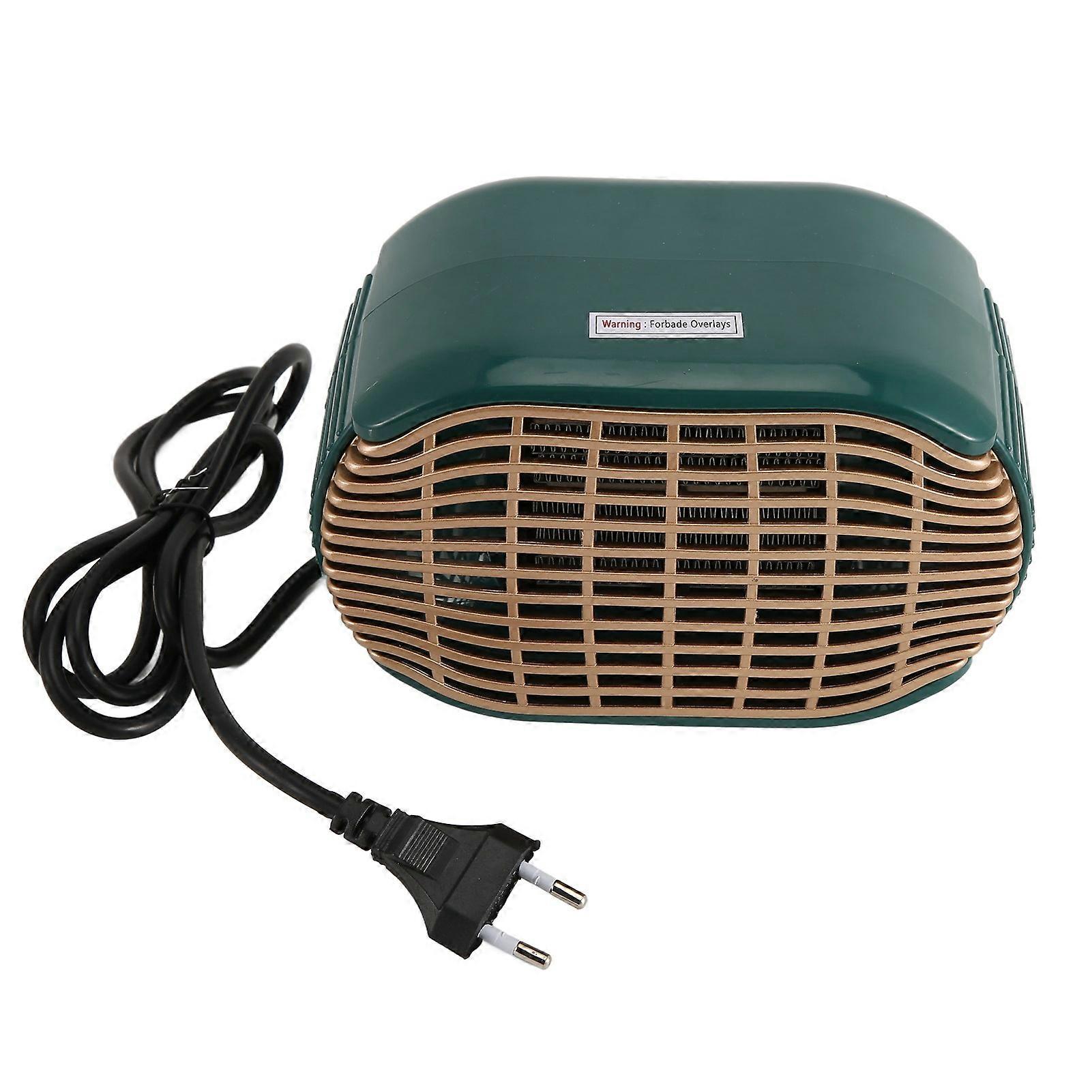 Mini Heater 800W PTC Ceramic Heating Low Noise Desktop Electric Heater for Home Office 110-240V Green EU Plug