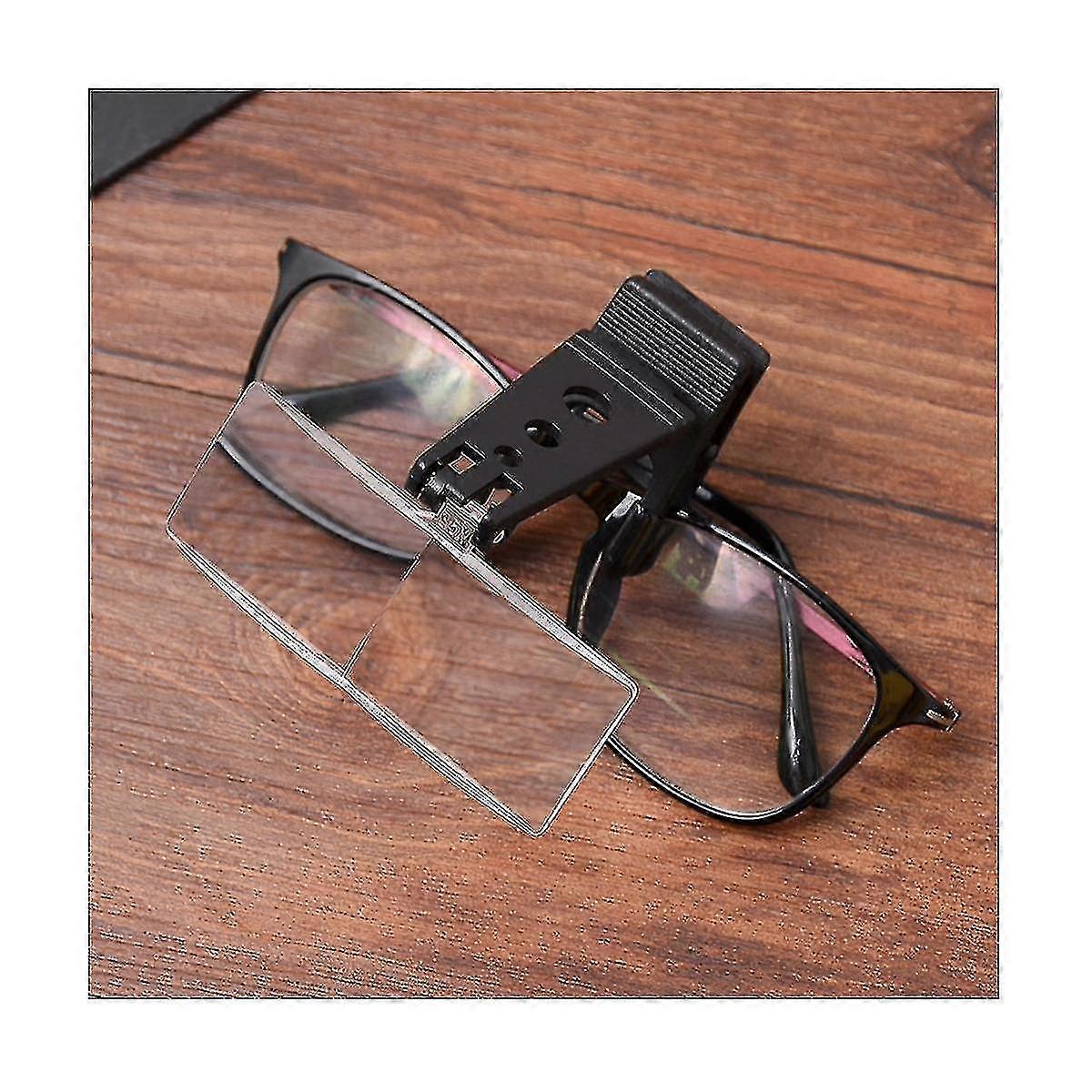 1.5x/2.5x/3.5x Magnifying Glass Optical Instruments Folding Clip On Eyeglass Loupe With 3 Acrylic L