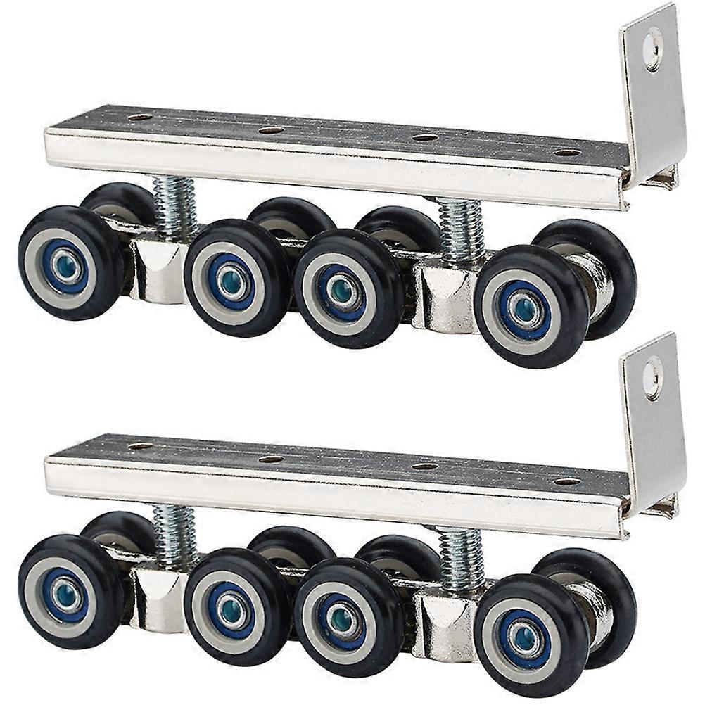 1 زوج / مجموعة 4/5in خشبي انزلاق الباب شنقا عجلة انزلاق الباب المسار بكرة الأجهزة شنقا الباب 8 جولات