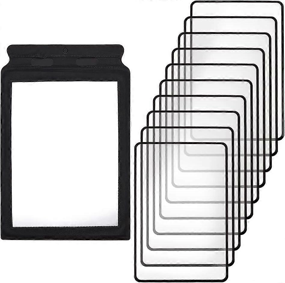 11 Pcs Page Magnifying Sheet 3X Page Magnifier Fresnel Lens Full Page Magnifying Glass with Frame for Seniors Low Vision People Reading Small Prints M