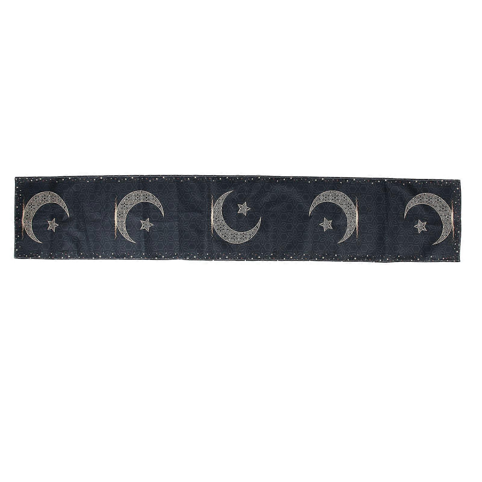 Eid Mubarak Verandaskylt Återanvändbar Fade Resistent 100D Polyester Tyg Ramadan Bordsskydd För Öppen Spis Fönster