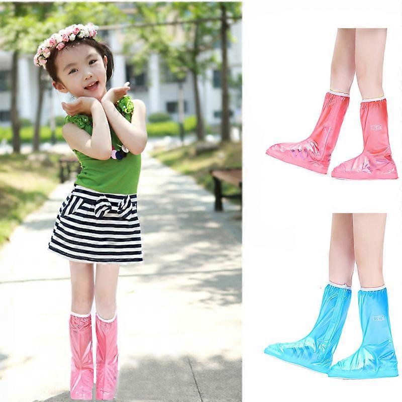 Regnstøvleovertræk Regnstøvler til børn Vandtæt Høj Langslangeskobetræk Fortykket skridsikker