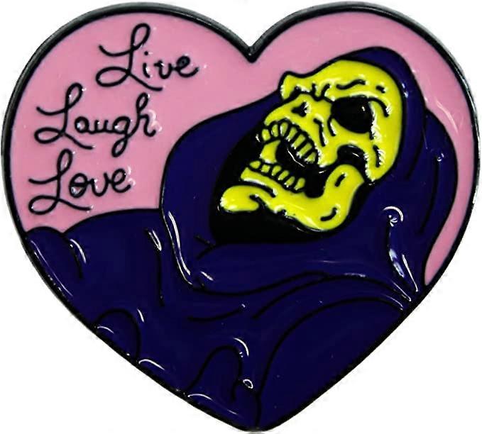 2PCS Live, Laugh, Love - Skeleton - Enamel Pin