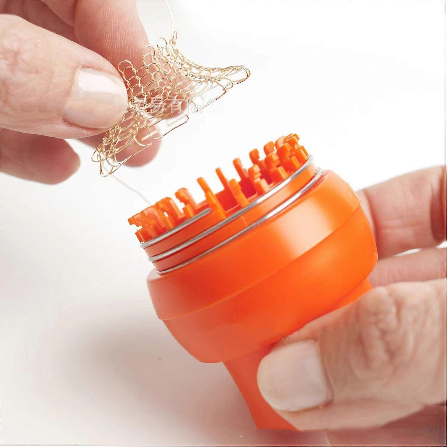 Knitting machine with automatic release Crochet machine with instructions (orange)