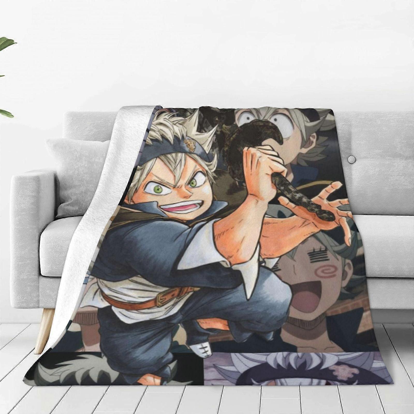 Black Clover Blanket 50&quot;X40&quot;,Throw Blankets Flannel Sleep Cozy Lightweight Ultra-Soft Micro Blankets For Sofa -KDE37571