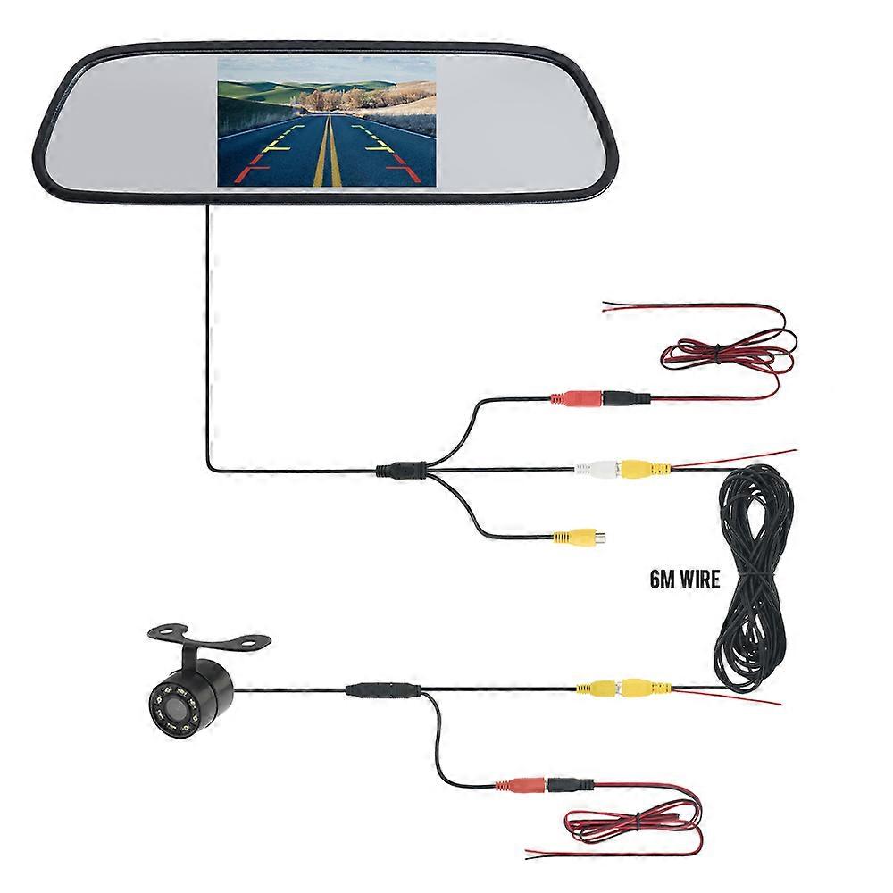 MJDOUD Car Rear view Camera with Mirror Monitor for Vehicle Parking Rearview Mirror Camera 4.3 Inch Screen Hd Reversing Camera
