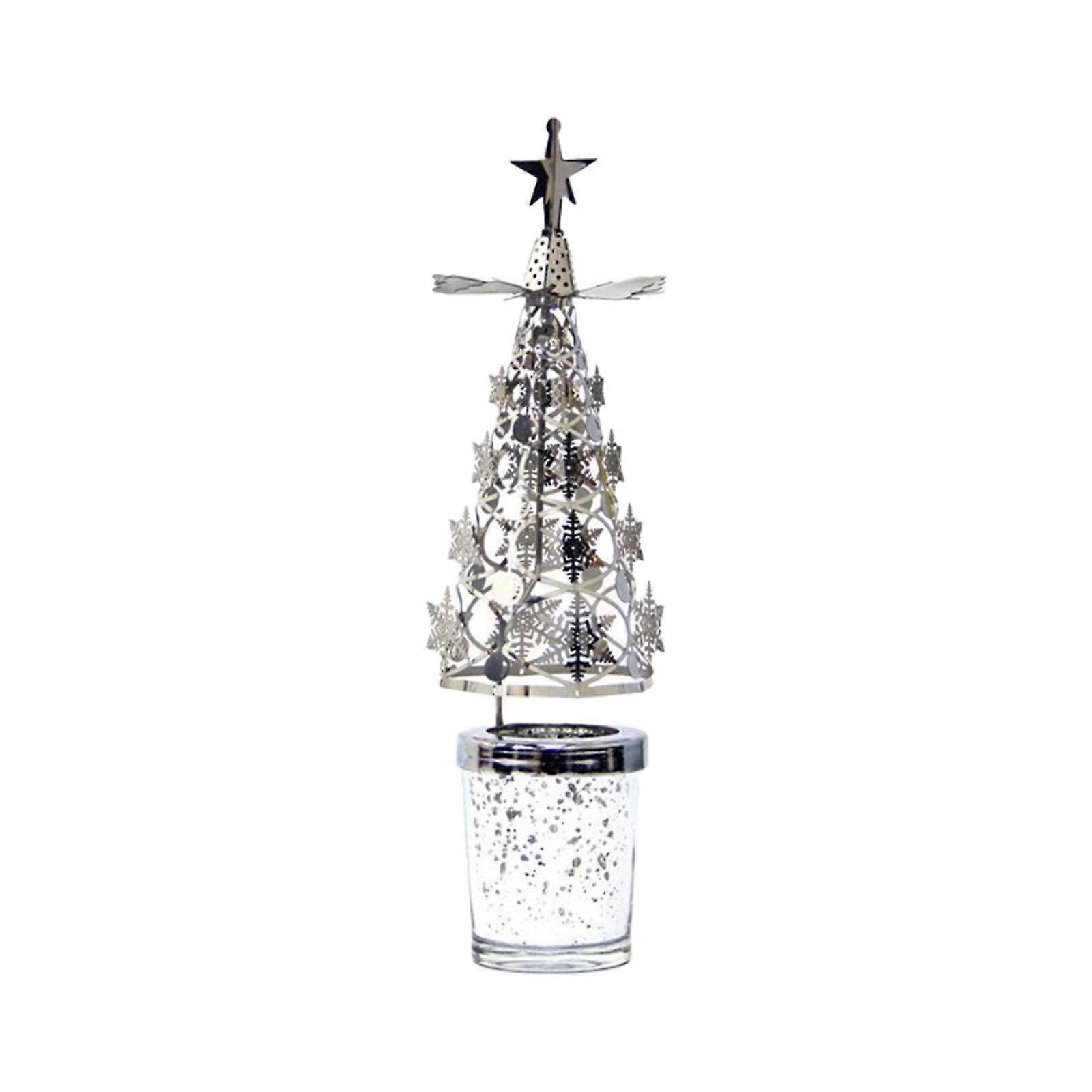 1/2 stücke Weihnachtsbaum Kerzenhalter Spinning Kerzenhalter, Silber Weihnachtsbaum Kerzenspinner, Weihnachten Teelicht Karussell Kerzenhalter, Weihnachten Kerzen Holde