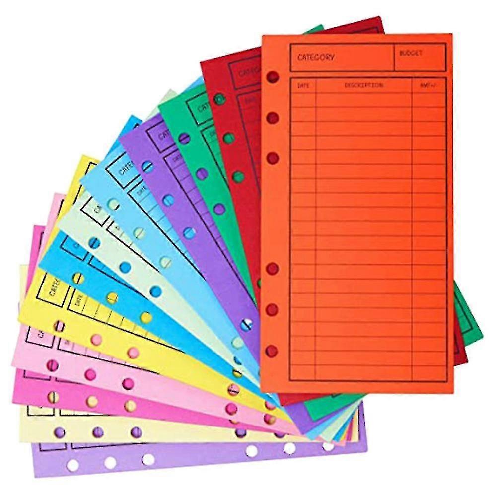 12 Budget Envelopes, Card Cash Envelope System, Various Colors-c