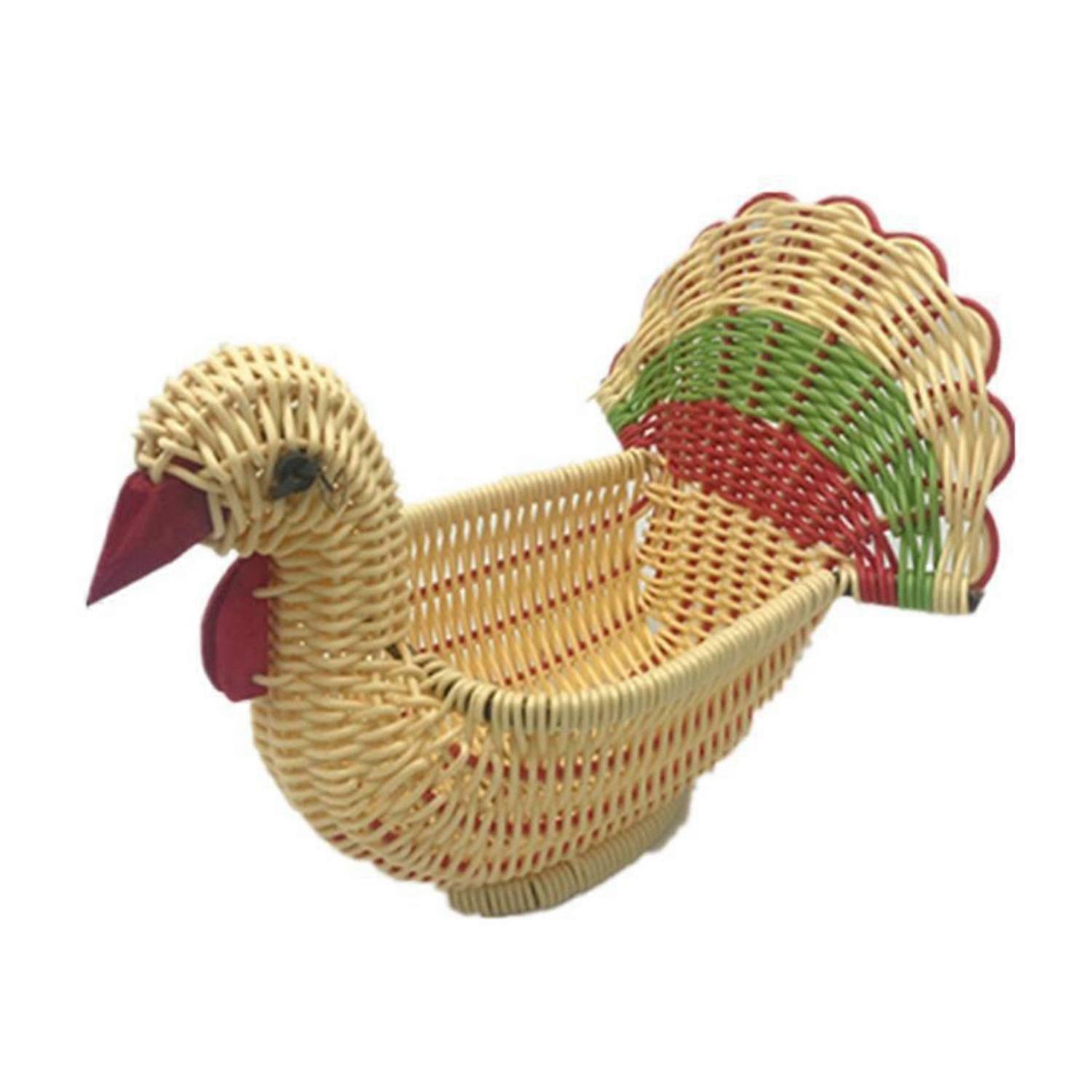 BoSaiD Hand-woven Storage Basket Practicability Plastic Space Saving Turkey Shape Storage Container