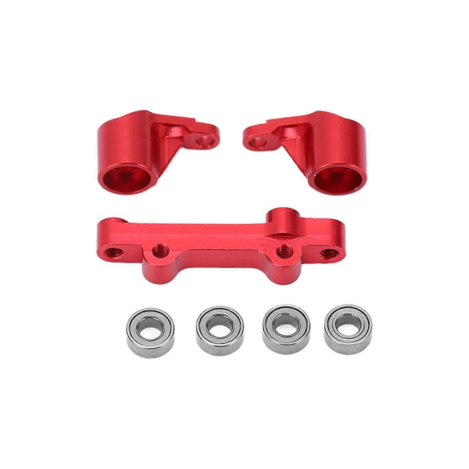 RC Car Upgrades Parts Aluminum Alloy Steering Group Assembly Set for LOSI 118 Mini T 2.0 2WD (Red)