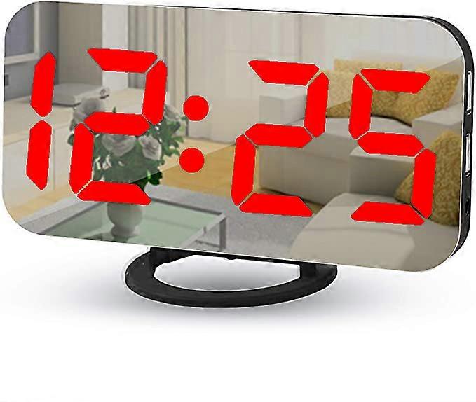 Digital Alarm Clocks 6" LED Mirror Electronic Clock