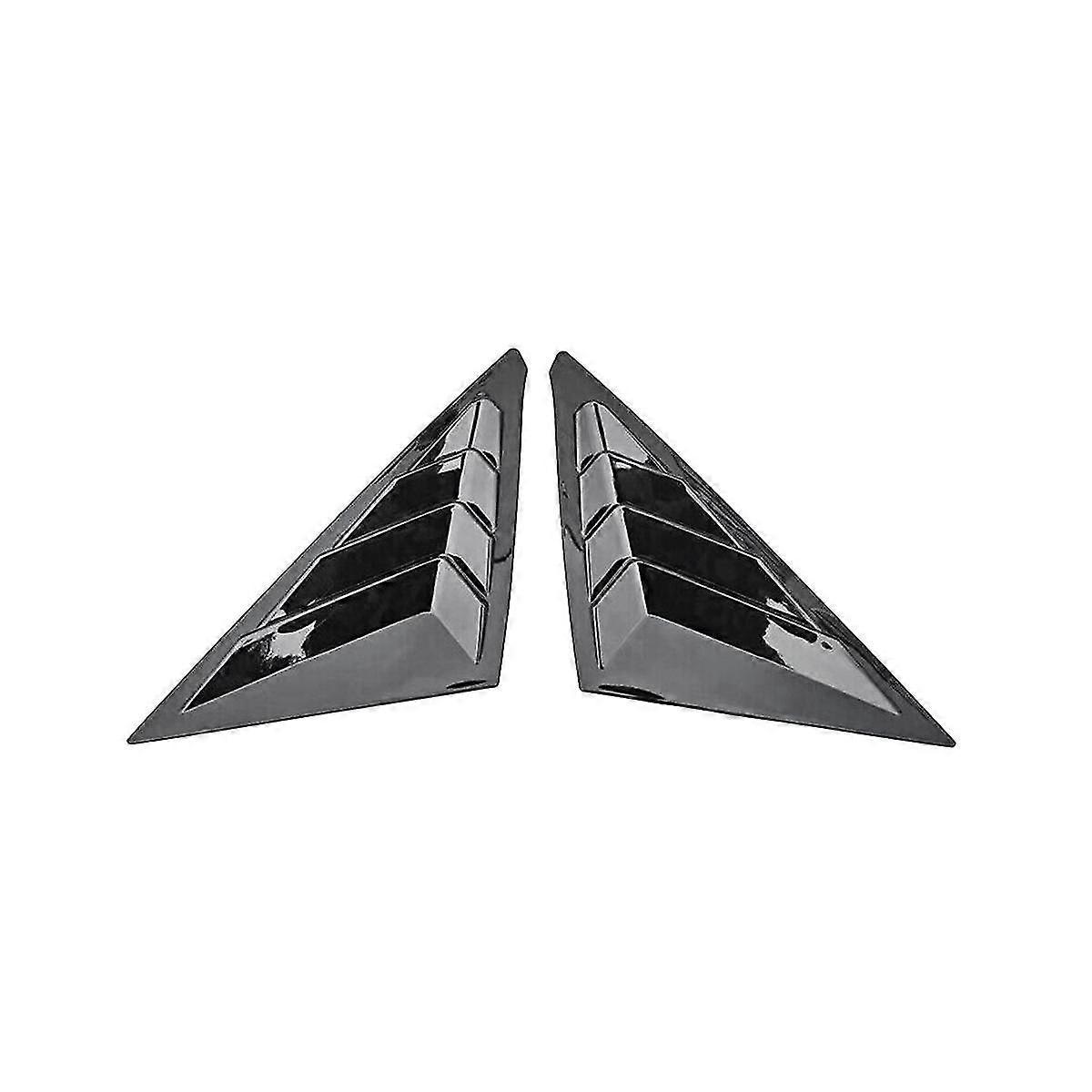 For 2022 2023 Hatchback Rear Side Vent Quarter Window Louver Shutter Cover Gloss Black