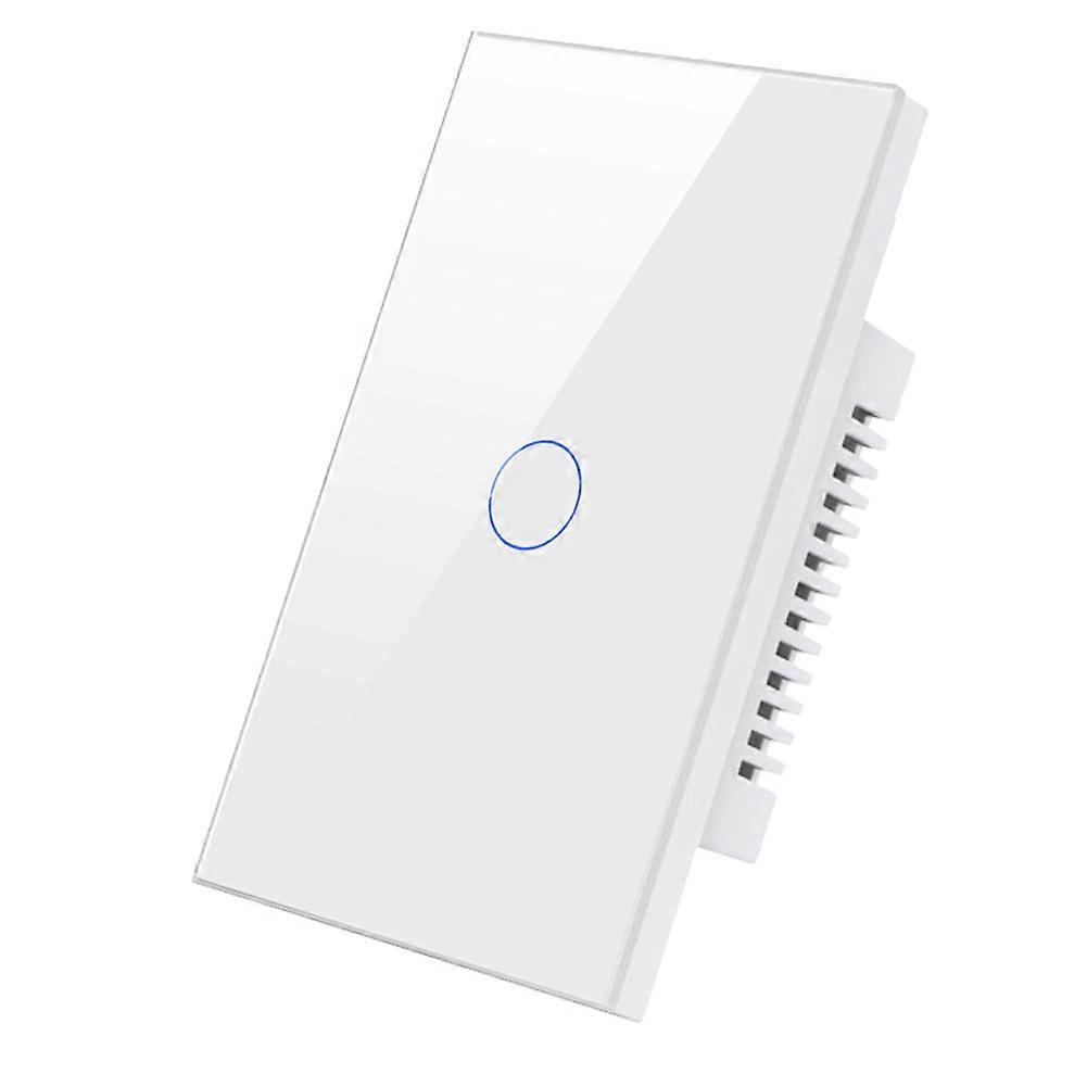 Tuya Zigbee Smart Light Switch,No Neutral Wire 1 Required Wall Touch Switch for , Google Home White