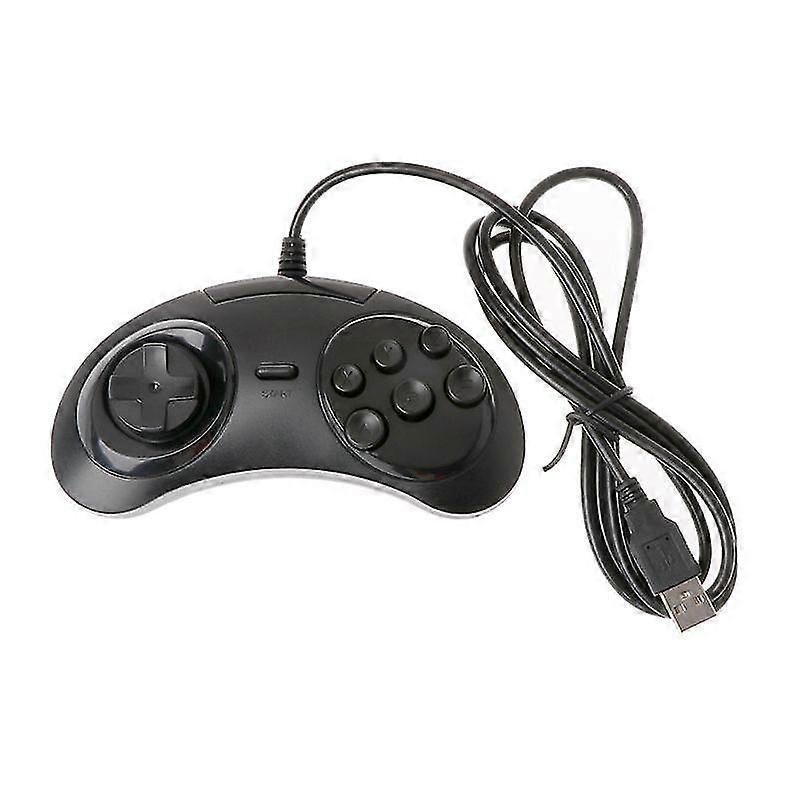 Wired Usb Classic Gamepad 6 Buttons Game Controller Joypad Handle For Sega Md2