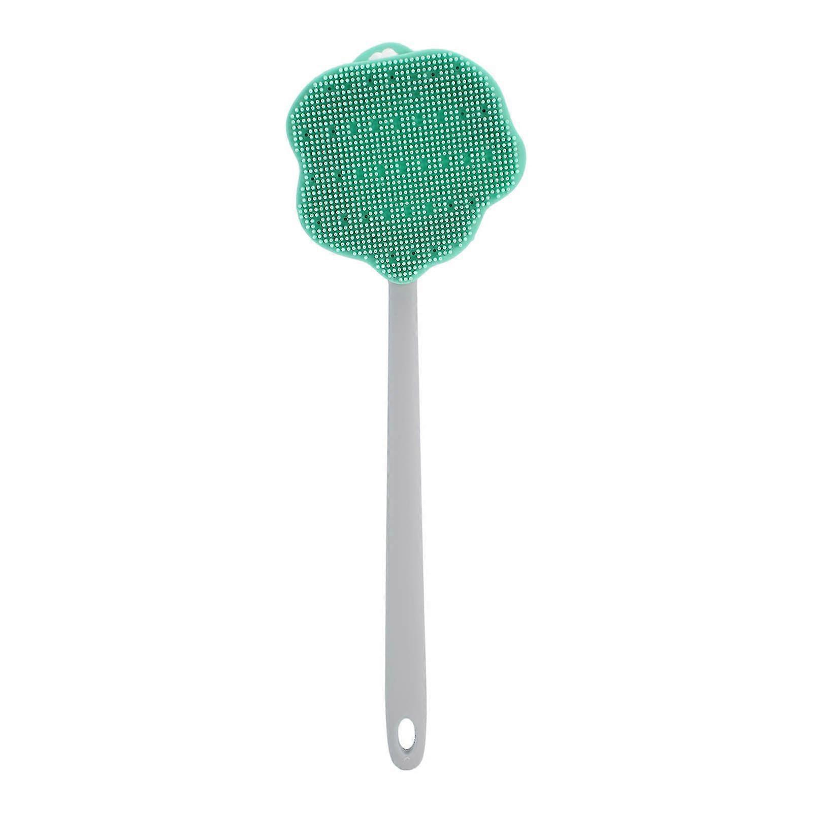 Silicone Body Shower Brush with Long Handle and Large Friction Area for Comfortable Bathing at Home or Hotel