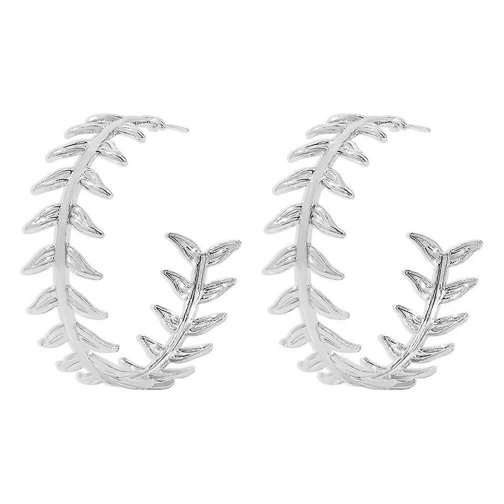 Earrings C Shape Wheat Silver Alloy Ear Studs for Wedding