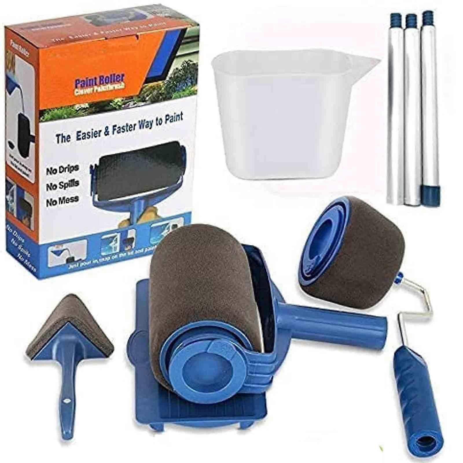 Paint Roller Kit Home Wall Ceiling Handle Decorating Tool Runner Brush Set,100% New