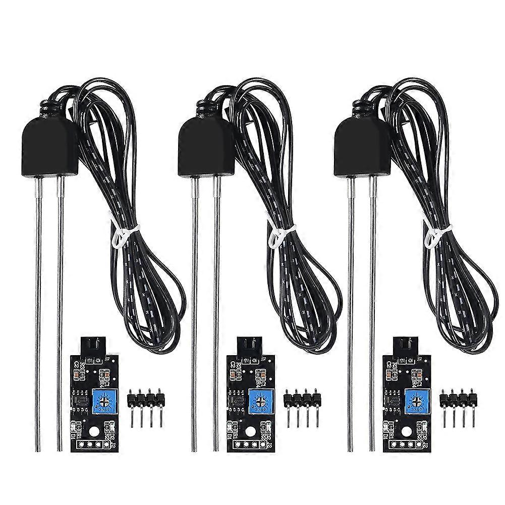 3 Sets Soil Moisture Sensor, with Corrosion Resistant Probe, Module Digital Analog Signal Output fo